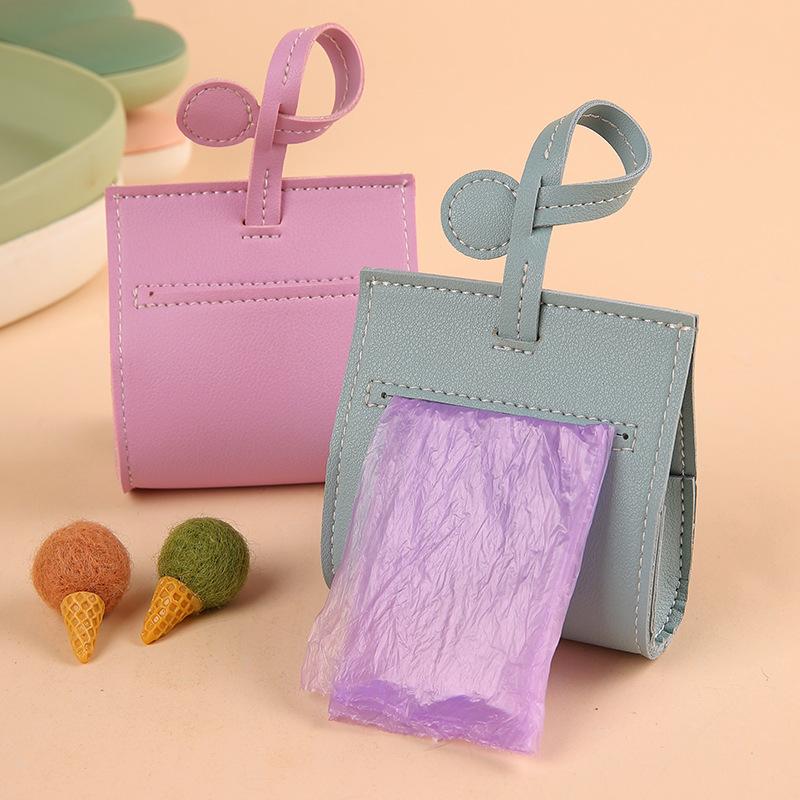 Dog Poop Bag Cover PU Leather, Dog Waste Bag Dispenser Soft PU Leather Puppy Poop Bag
