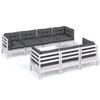 8 piece Garden Lounge Set with Cushions Solid Pine Wood
