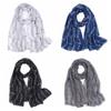 Cotton Voile Musical Note Floral Shawl 180*80cm Musical Note Floral Wrap  Women