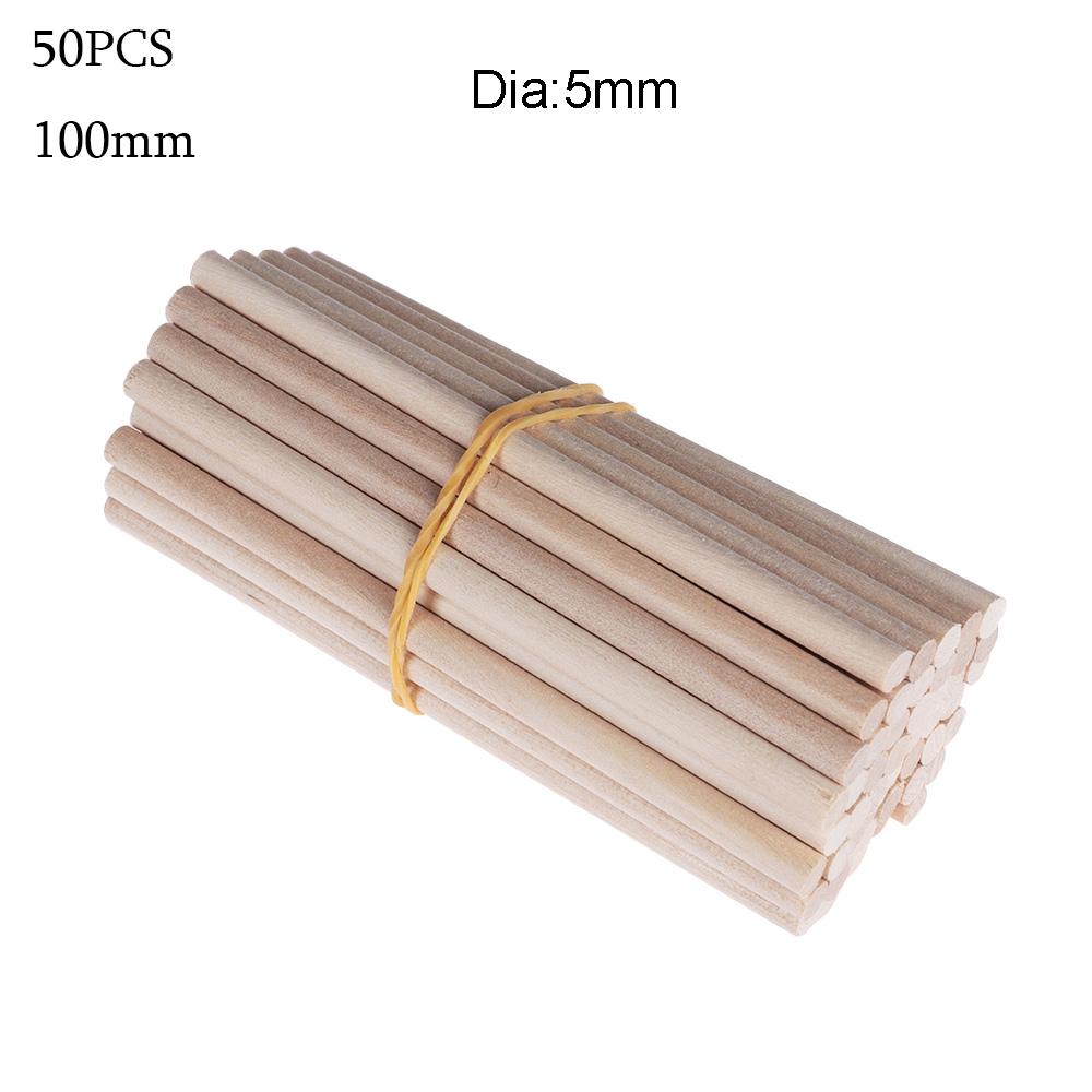 10/50Pcs Pine Round Wooden Rods Counting Sticks Educational Toys Durable Dowel For Building Model Woodworking DIY Crafts Tools