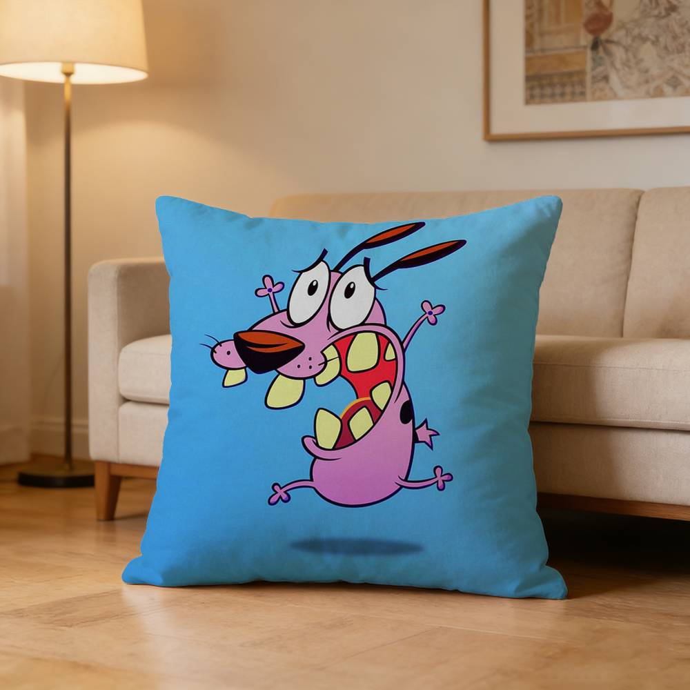 Courage The C-Cowardly Dog Pillow Case For Sofa Living Room Home Office Decor Protective Cover