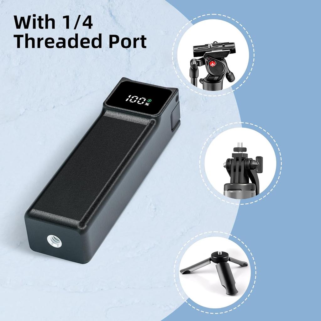 Pocket 3/4 Fast Charging Battery Controller and DJI Osmo Pocket3/4, Por Extra and Reserved 1/4" Threaded Hole with Type-C Cable