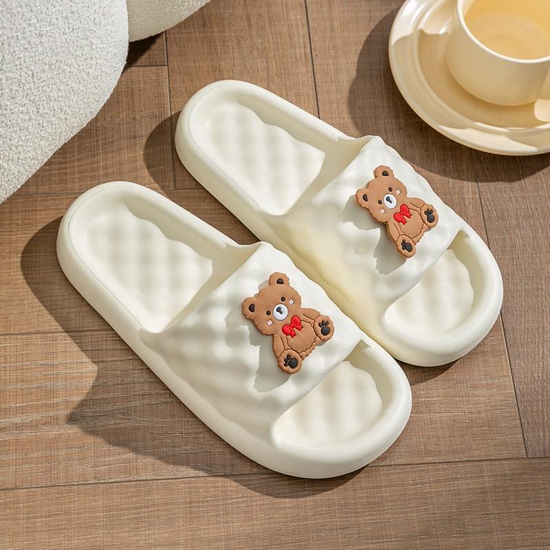 Soft Cushioned Indoor Slippers Kids Unisex Cartoon Design Non-Slip Bathroom Home Use Thick Sole Comfortable Slip-On Shoes