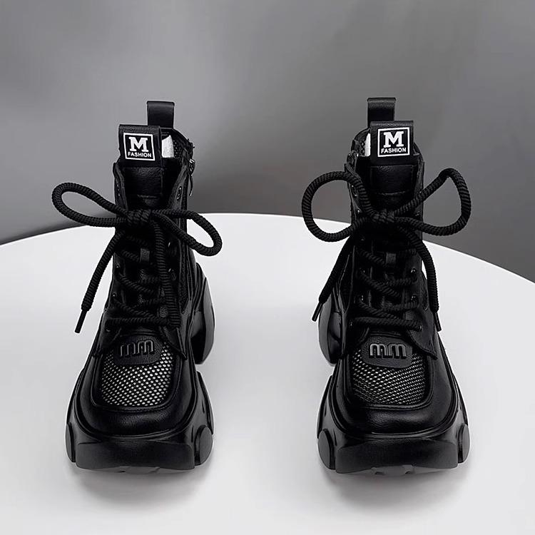 Женские сапоги Martin Gu Yunshu Mesh 2024 года, новые летние тонкие дышащие полые крутые сапоги на толстой подошве, короткие сапоги для женщин