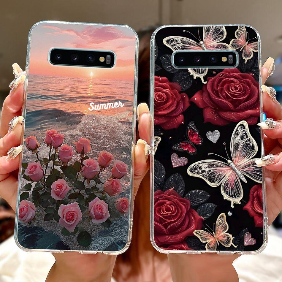 Для Samsung Galaxy S10+ S10 S10e Элегантный Цветочный Бабочка Чехол для Телефона Для Samsung S10e S10 Plus S 10 4G Мягкий Силиконовый TPU Чехлы