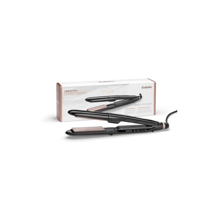 Паровой выпрямитель - Babyliss - Steam Smooth ST493E - Черный - Скошенные края - 3030050181081 меньше