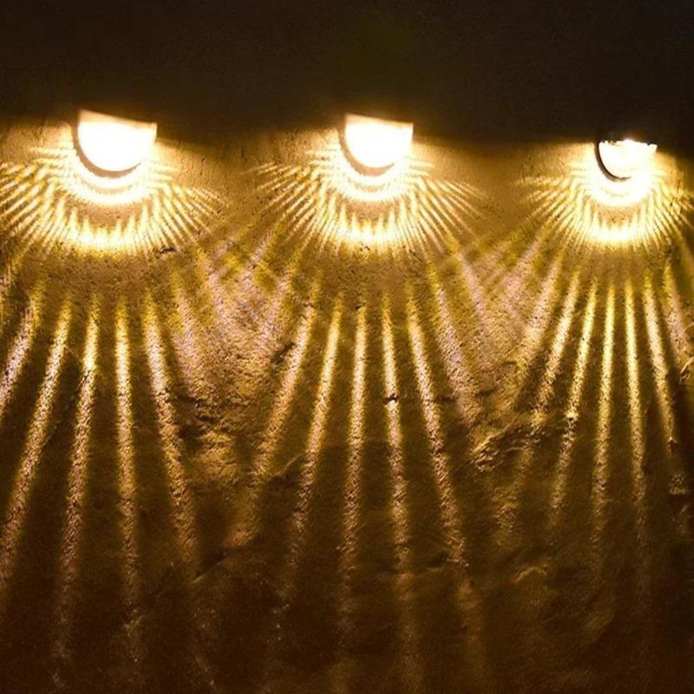 LED Solar Power Light Energy Wall Lamps Waterproof Stair Fence Lamp Semi-circular Lights Outdoor Home Garden Decoration Lighting