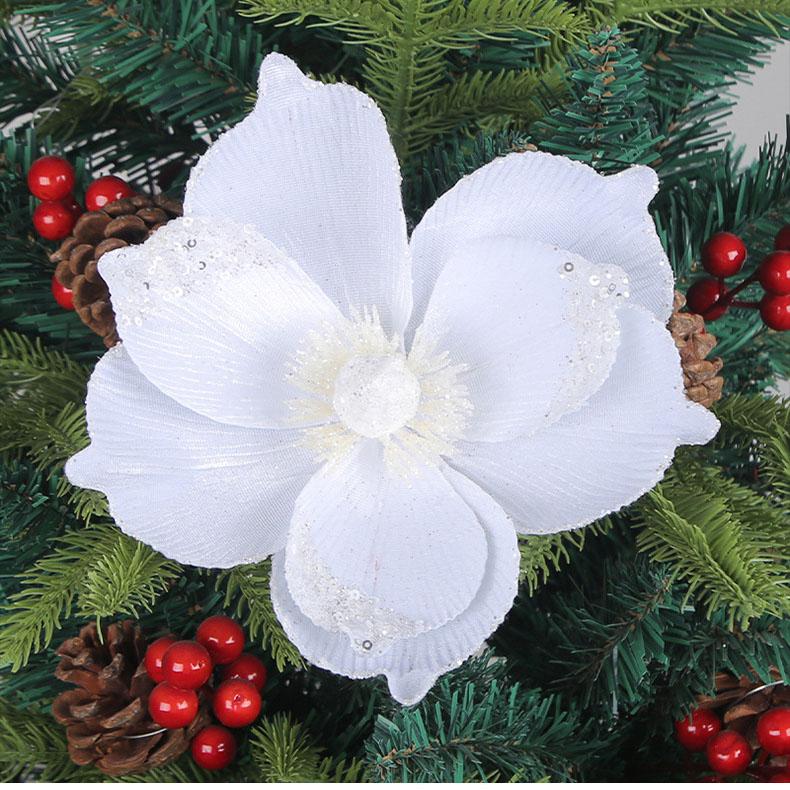 Three-layer Gold Powder Christmas Flower New Simulation Christmas Tree Decoration Flower Holiday Decoration Flower Arrangement Accessories