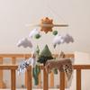 Baby Crib Mobile Clouds Animals Leaf Plush Crib Mobile Handmade Felt Hanging Decor for Nursery Bedroom
