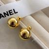 Metal Ball Stud Earrings Women'S Design Sense Retro Earrings Foreign Gas Light Luxury High Sense Earrings Women