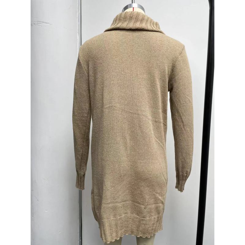 Women's Autumn and Winter Long Sleeve Turtleneck Knitted Sweater Dress