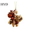 Dog Themed Tree Ornaments Santa Claus Christmas Funny Riding Puppy Lover Holiday Ornament 2D Acrylic Animal Hanging Decoration for