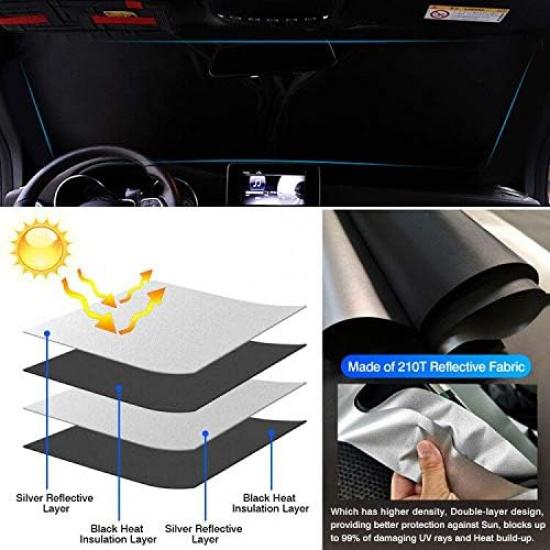 KUST Козырек на лобовое стекло, подходящий для Lexus NX300h/NX300/NX200t 2015-2021 гг., аксессуары, солнцезащитный козырек, складной оконный козырек с УФ-защитой, сохранит прохладу вашего автомобиля