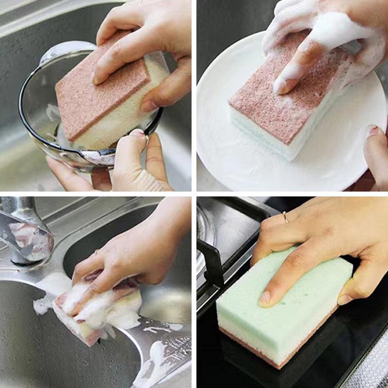 5/10/15PCS Cleaning Sponges Double-Sided Absorption Sponge for Washing Pot Bowl Reusable Kitchen Clean Brush Home Cleaning Tools
