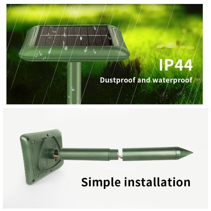 Отпугиватель мышей на солнечной батарее, инвертор на 360°, механическая волна, отпугиватель змей, ферма, сад, заземляющая вилка, отпугиватель мышей