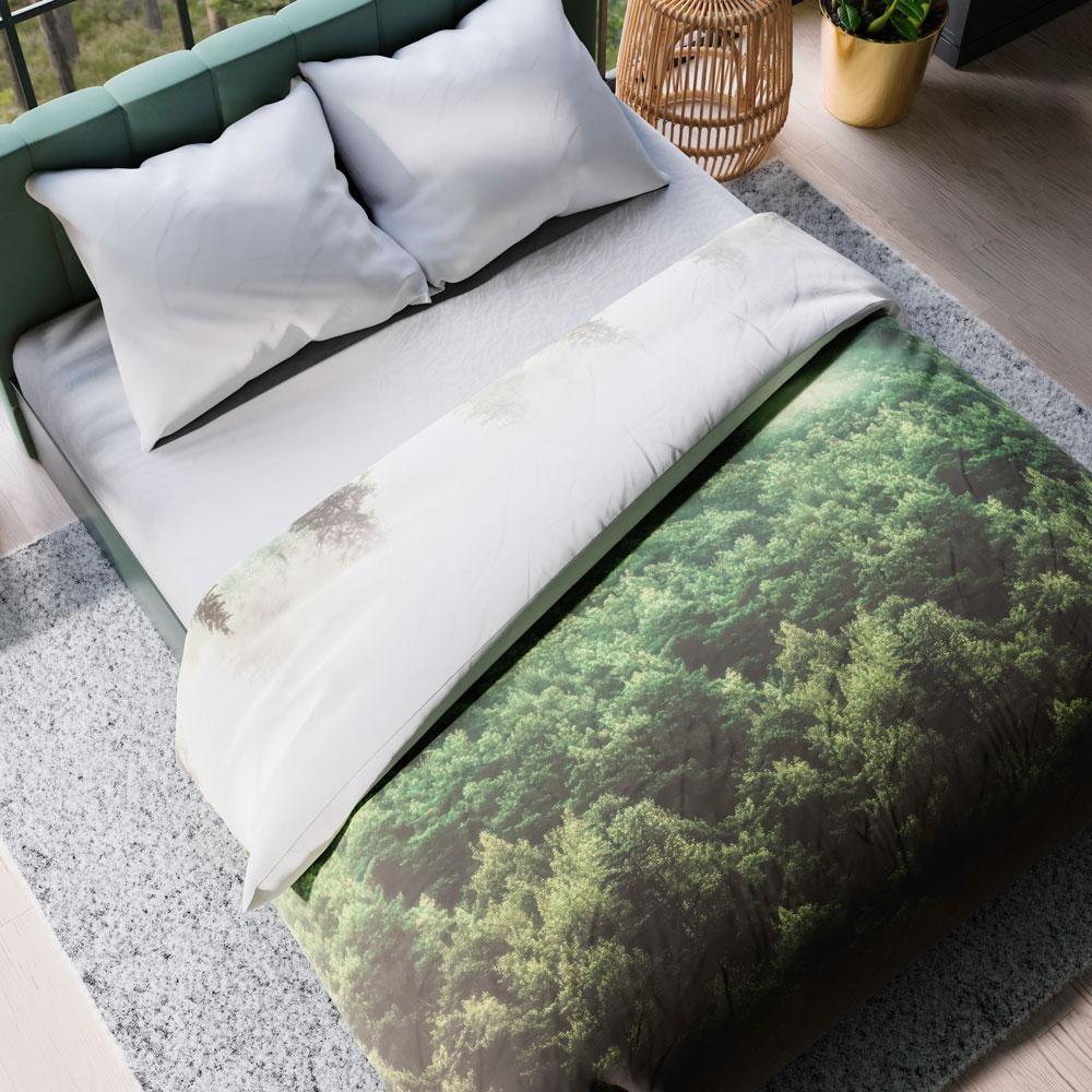 FOREST bedding set 160x200 cm - satin cotton, forest pattern, nature in your bedroom