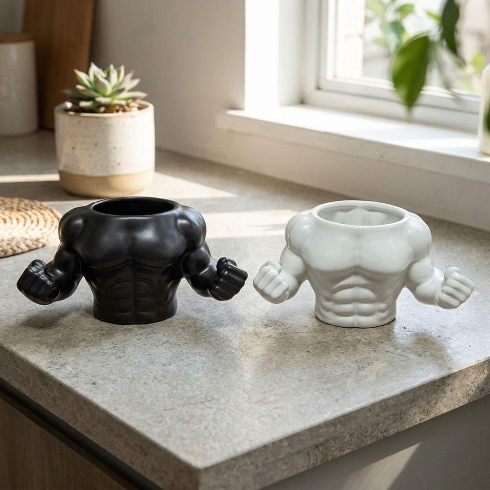 400ML Capacity Muscle Man Mug Uniquely Quirky Water Cup Practical Ceramic Coffee Cup Dormitory