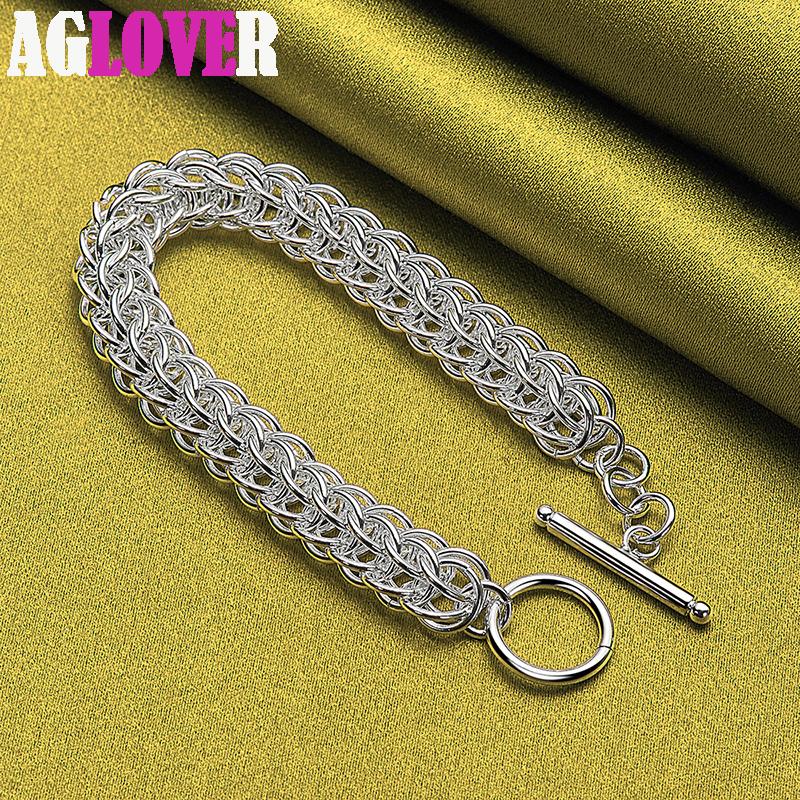 Ювелирные изделия из браслета-цепочки из стерлингового серебра 925 пробы с несколькими кругами