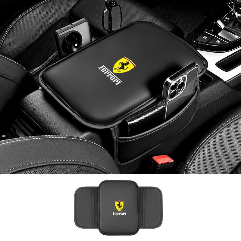 Leather Car Armrest Cushion Storage Box Cover Pad Mat For Ferrari SF90 Stradale SF90Spider 296 GTB 296 GTS Interior Accessories JW7