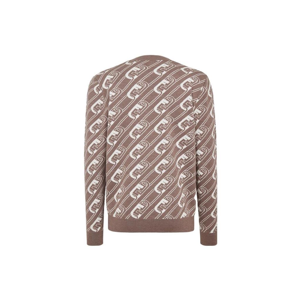 FENDI Sweaters Men's Brown Crew Neck Moderate FZX061AL3IF0UHM