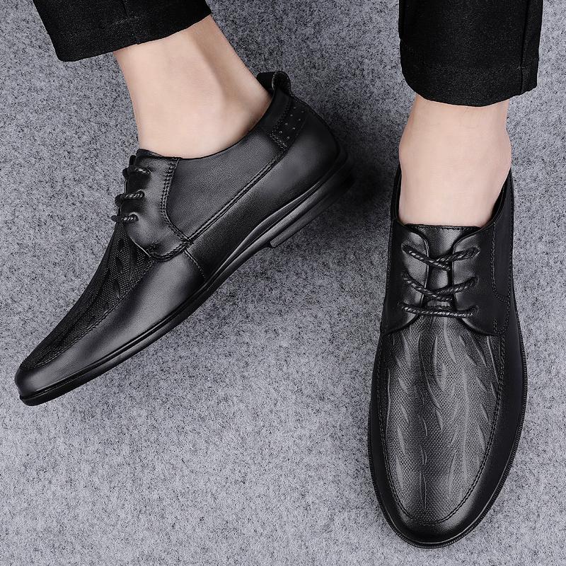 Fashion Italian Men's Dress Shoes High Quality Fashion Genuine Leather Luxury Designers Outdoor Breathable Formal Wedding Mens Shoes