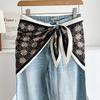 Satin Waist Triangle Scarf Belt Ethnic Style Shirt Extender Fashion Silk Scarf  Women's Fashion