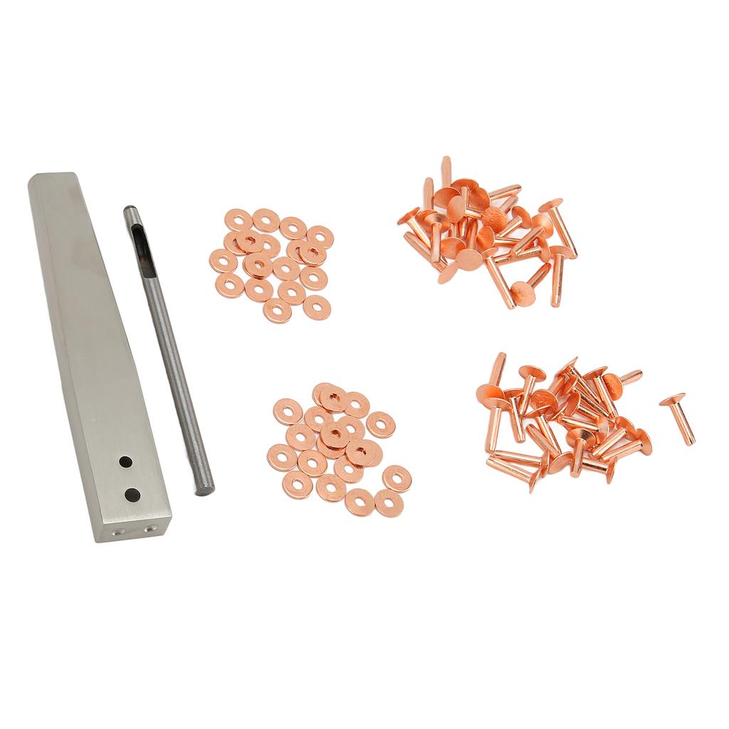 Медные заклепки Burrs Kit Медные заклепки с установочными винтами Нержавеющие шпильки DIY Инструмент для кожаных изделий
