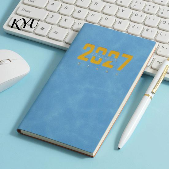 Ежегодный планировщик 2027 Ежедневник, Карманный размер, Обложка из ПУ-кожи, Портативный планировщик расписания, Практичный органайзер для бизнеса