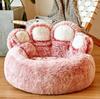 Cozy Bear Paw Pet Sofa Bed Warm Winter Dog Cat Nest Soft Sleeping Mat All Season for Medium Large Dogs
