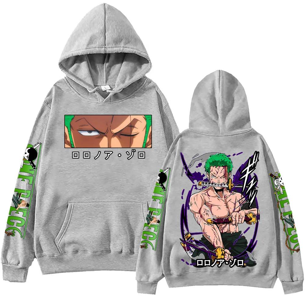 Anime Zoro Hoodie Harajuku Hip Hop Hoodies Men Sweatshirts Hooded Pocket Streetwear Clothes Pullover Tops Sweatshirt Gift