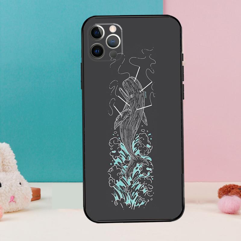 Чехол для телефона Кит Рыба Волна Море Для iPhone 17 Air 16 14 13 12 11 15 Pro Max 12 13 mini 15 16 Plus 16e Чехол