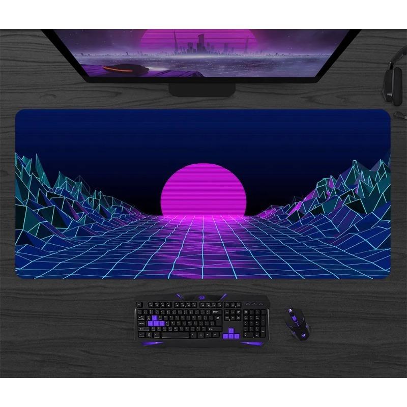 Киберпанк Игровой Коврик для Мыши Аниме Xxl Коврик для Мыши Неоновые Вывески Города Настольный Коврик Геймер Большой Коврик для Мыши Коврик для Клавиатуры Ковер для Ноутбука