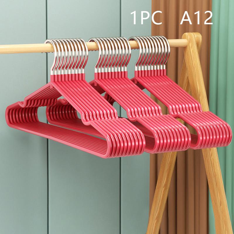 Вешалка для одежды с канавками для проветривания для детей и взрослых, металлическая, простая, толстая, нескользящая, пластиковая, синяя, зеленая