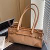 2025 Autumn New Retro Large-capacity Baguette Bag Simple Casual Fashionable Women's Bag Trendy Foreign Shoulder Bag Women