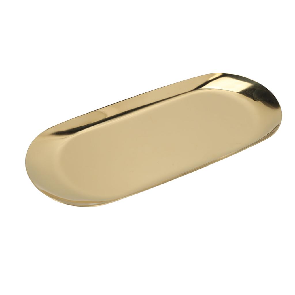 Oval Jewelry Tray Mirror Reflection Vacuum Plating Oval Decorative Tray Glossy Edge Oval Nail