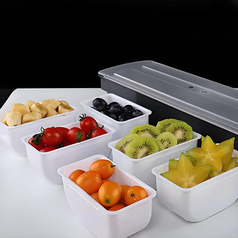 Контейнер для приправ Fruit Box 4-6 секций с крышкой, большая вместимость, барная разделенная фруктовая чаша, бытовой контейнер для приправ, хранение продуктов