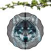Wolf Wind Spinner 3D Metal Wind Chime for Garden Patio Outdoor Decor Holiday Gift for Halloween Thanksgiving Christmas