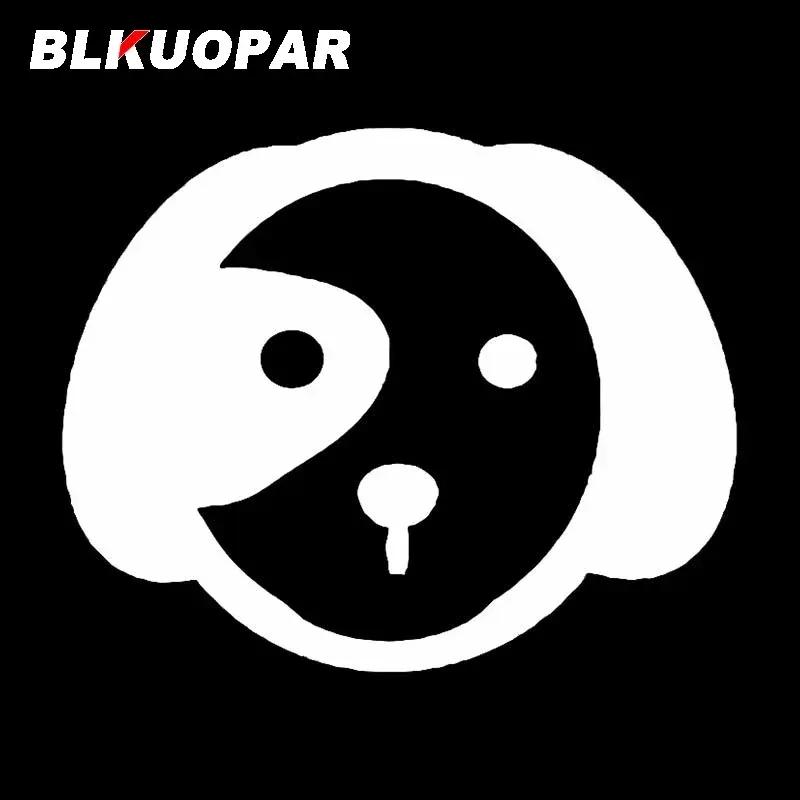 BLKUOPAR Flower Dog Car Stickers Sunscreen Personality Decals JDM Accessories Scratch-Proof Laptop Waterproof Vinyl Anime Decor