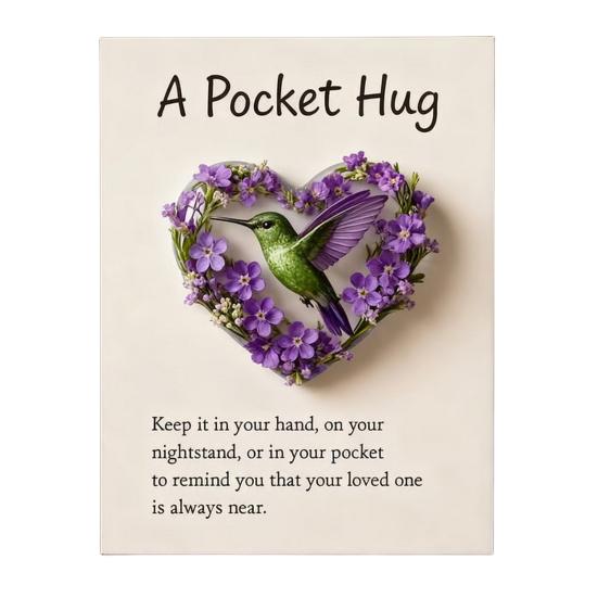 Pocket Hug Hummingbird Mini Pocket Hug Heart Cute Hummingbird Ornament with Encouragement Card Keepsake