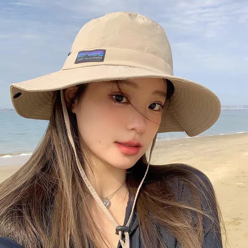 Japanese Men's Sun Protection Hat for Women Casual Outdoor Climbing Hat Big Head Brim Fisherman's Hat Folded