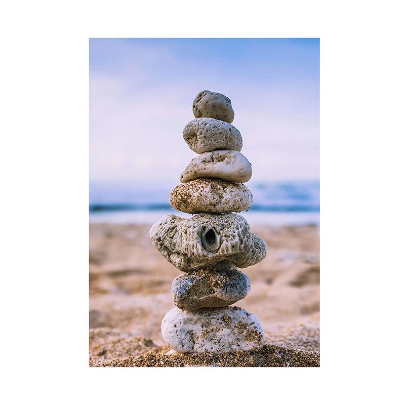 WCIC New Sunny Beach Pebbles Background Decorative Painting Art Cloth Home Background Wall Decoration Hanging Painting