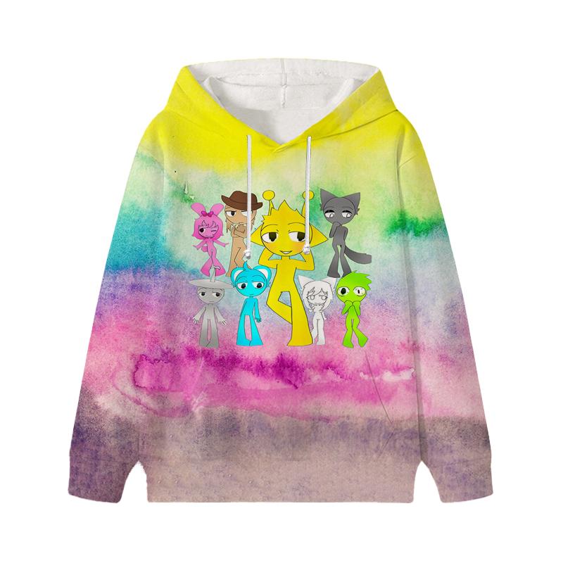 Sprunki Incredibox Hoodie Cartoon Game Children's Cute Children Autumn Sweatshirt Manga Clothes Kid Girl Boy Top Hoody Hoodies