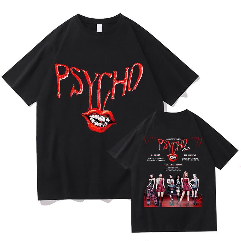 BABYMONSTER PSYCHO Tshirt Pure Cotton Graphic T Shirt Trendy Tops Tees Short Sleeve Tees Round Neck Unisex Comfort Soft Clothes
