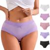 Large Size Women Underwear Cotton Briefs Women Solid Color Underwear Simple Women Mid-waist  Briefs Breathable Antibacterial Women Underwear