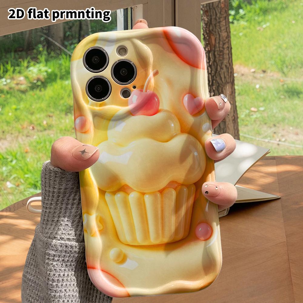 Phone case: 2D flat design suitable for iPhone 18 17 16 15 14 13 Pro protective case, cupcake, Christmas and Halloween, perfect holiday gift