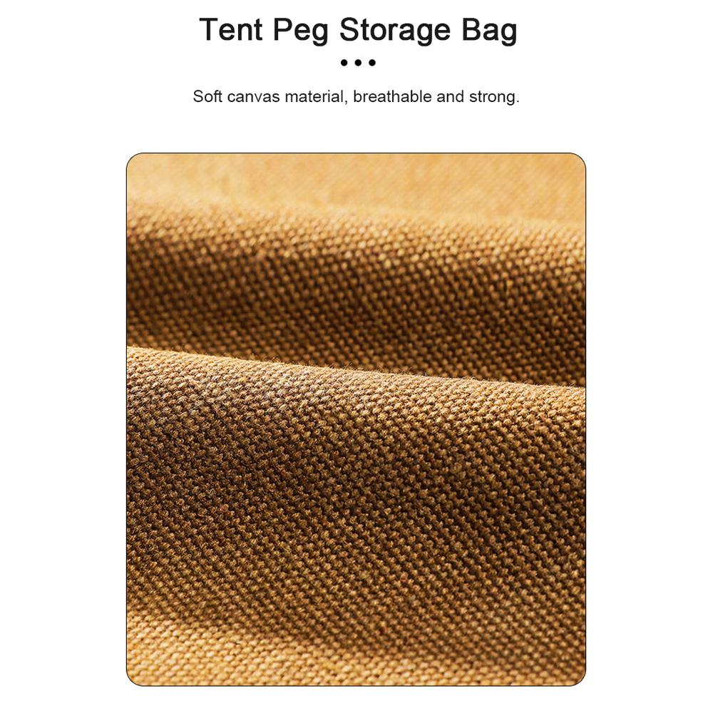 Outdoor Camping Tent Peg Ground Nail Storage Bag Tent Hammer Long Ground Nail Storage Bag Portable Canvas Tent Install