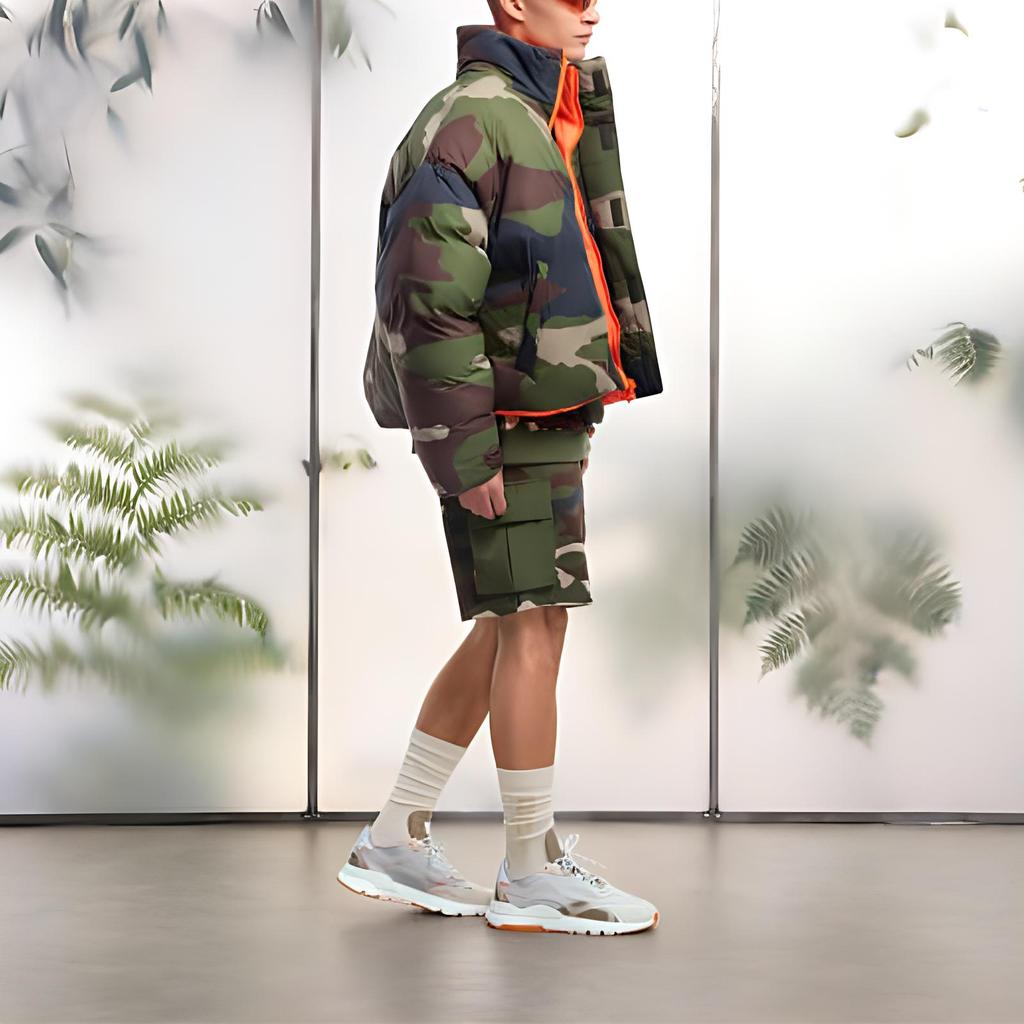 Камуфляжная двусторонняя нейлоновая хлопковая куртка Ivy Park x Adidas SS23 Верхняя одежда унисекс Военно-зеленый HZ2321