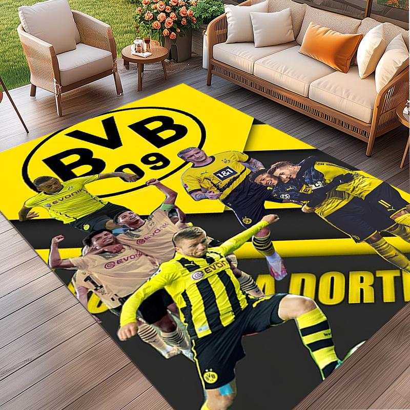 Borussia Dortmund Print Rug, Washable Floor Carpet, For Entryway Dorm Laundry Room Office Study, Home Decor Birthday Christmas Gift