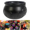 Halloween Candy Bucket with Handle Multifunctional Halloween Treats Holder Retro Candy Cauldron for Kids Trick-or-Treating