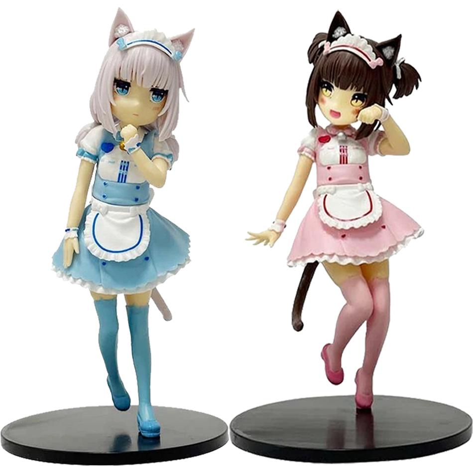 18 см NEKOPARA Аниме Фигурка Кавайная Девочка Шокола Аниме Фигурка Милая Горничная Ваниль Фигурка ПВХ Коллекционная Модель Кукла Игрушки Подарки